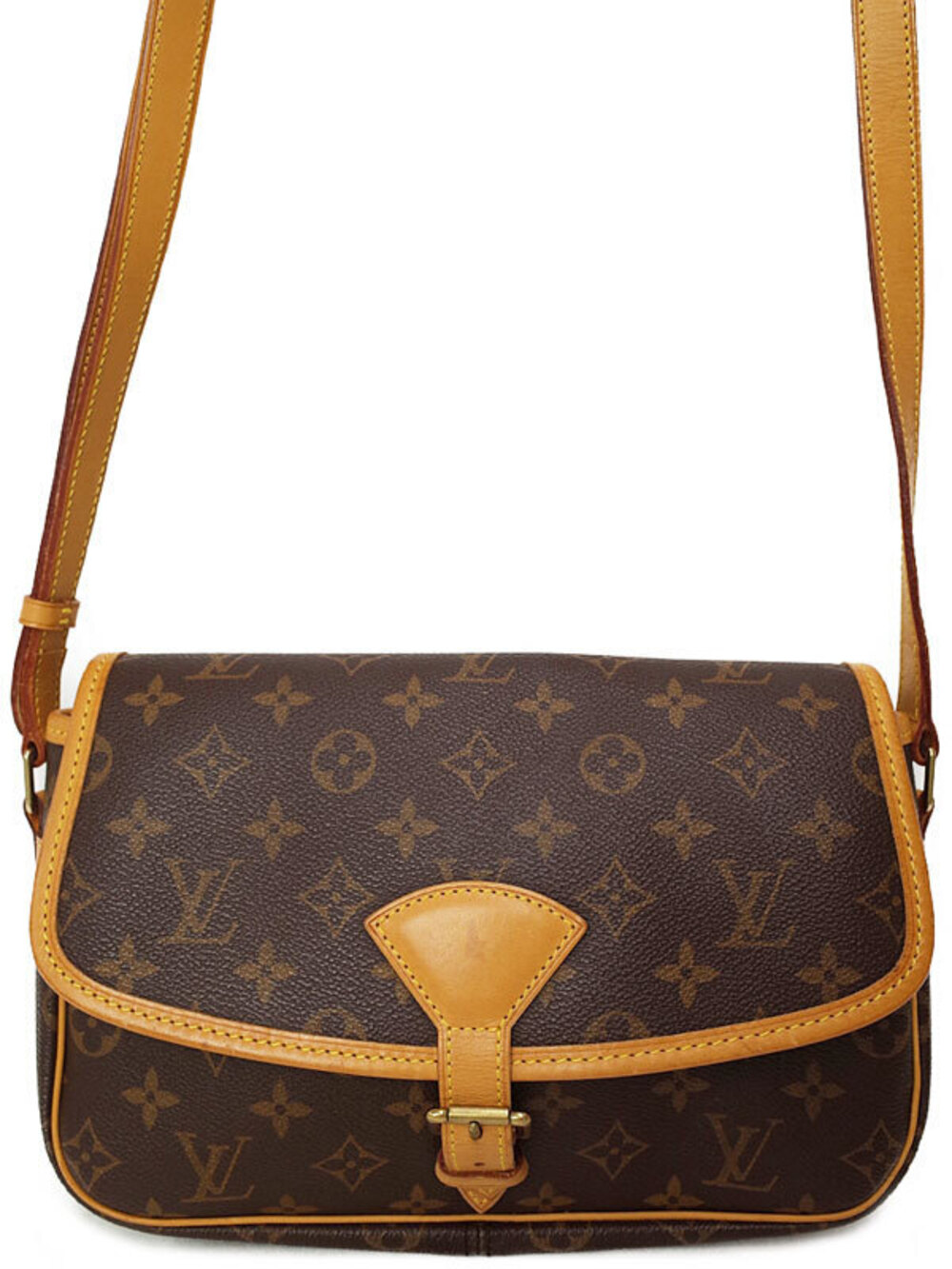 Louis Vuitton Monogram Sologne Shoulder Bag Canvas Leather Brown